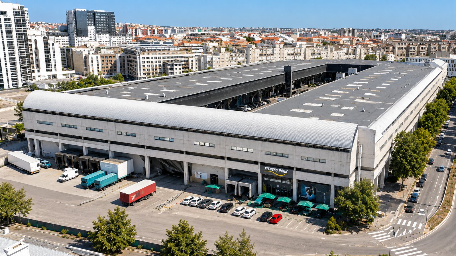 Pantin (93) — immeuble urbain, 45 rue Delizy, vue aérienne